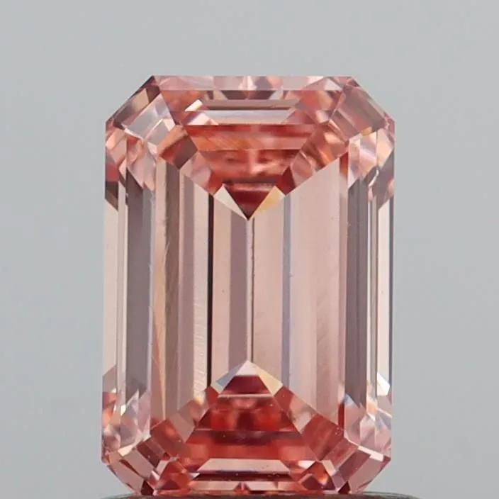 1.01ct EMERALD Fancy Intense Brownish Pink VS1 Coloured Lab diamond