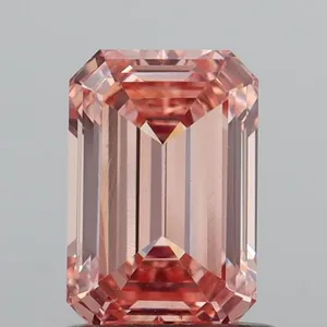 1.01ct EMERALD Fancy Intense Brownish Pink VS1 Coloured Lab diamond