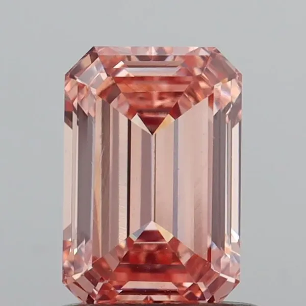 1.01ct EMERALD Fancy Intense Brownish Pink VS1 Coloured Lab diamond