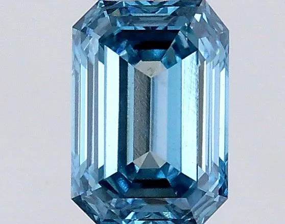 0.53ct EMERALD Fancy Vivid Blue VS1 Coloured Lab diamond
