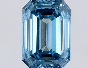 0.53ct EMERALD Fancy Vivid Blue VS1 Coloured Lab diamond