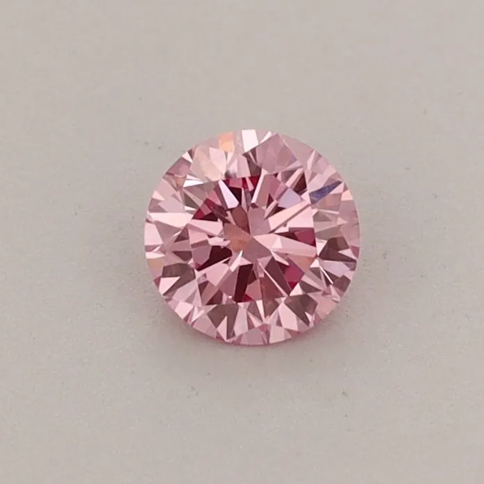 0.30ct ROUND Fancy Vivid Pink VVS2 Coloured Lab diamond