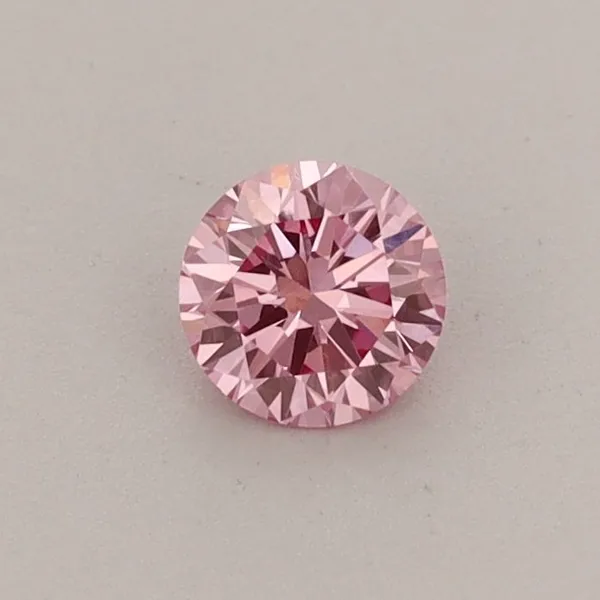 0.3ct ROUND Fancy Vivid Pink VVS2 Coloured Lab diamond