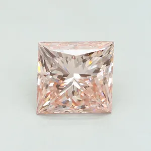 5.1ct PRINCESS Fancy Vivid Pink SI1 Coloured Lab diamond