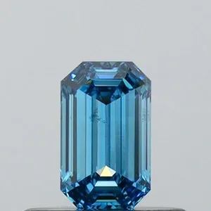 0.3ct EMERALD Fancy Vivid Blue VS2 Coloured Lab diamond