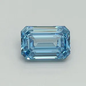 1.07ct EMERALD Fancy Vivid Blue VVS2 Coloured Lab diamond