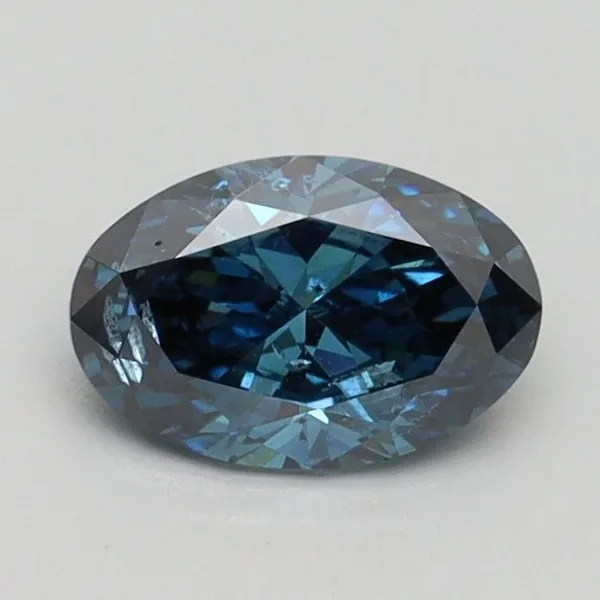 0.71ct OVAL Fancy Vivid Blue SI2 Coloured Lab diamond