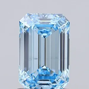 1.01ct EMERALD Fancy Vivid Blue VS1 Coloured Lab diamond