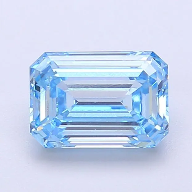 1.43ct EMERALD Fancy Vivid Blue VVS2 Coloured Lab diamond