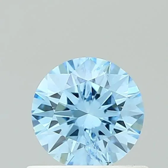 0.58ct ROUND Fancy Vivid Blue I1 Coloured Lab diamond