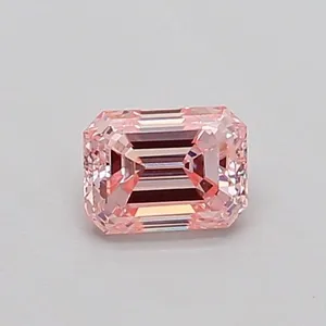 0.38ct EMERALD Fancy Intense Pink VS2 Coloured Lab diamond