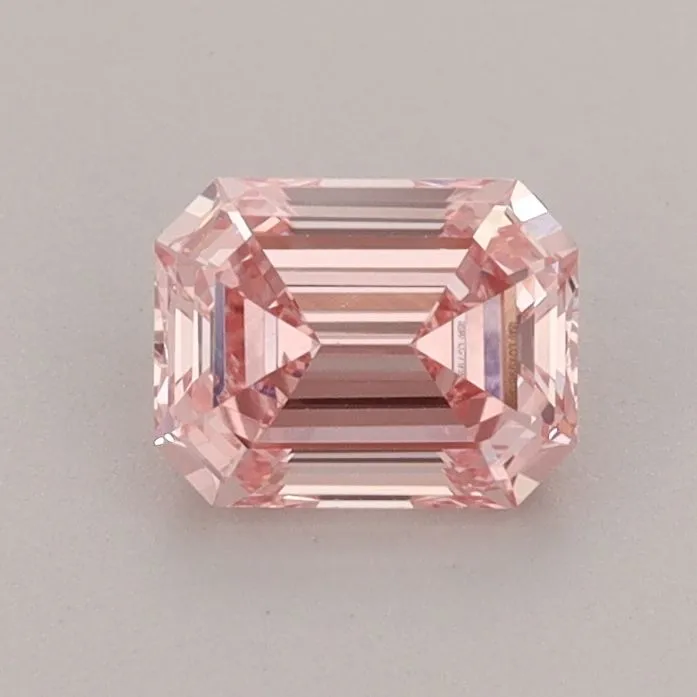0.84ct EMERALD Fancy Vivid Pink VS1 Coloured Lab diamond