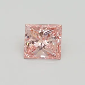 1ct PRINCESS Fancy Intense Orangey Pink SI1 Coloured Lab diamond