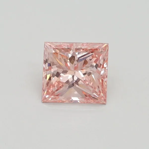 1ct PRINCESS Fancy Intense Orangey Pink SI1 Coloured Lab diamond