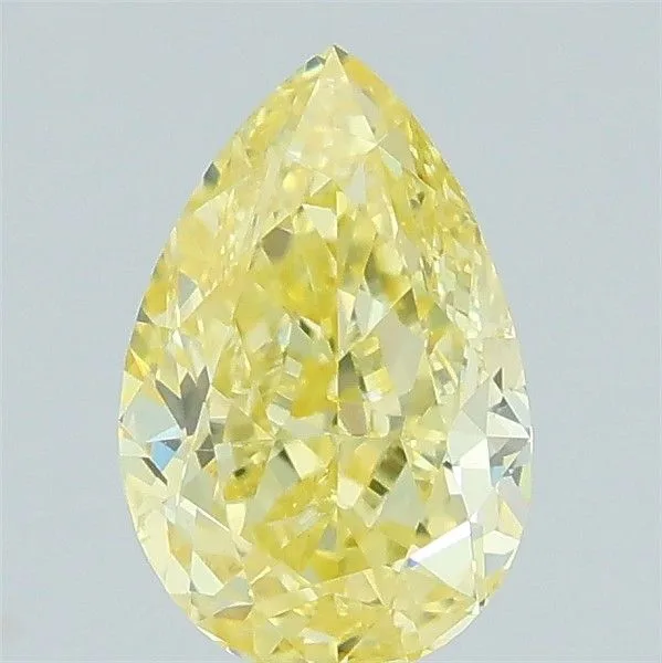 0.76ct PEAR Fancy Yellow SI1 Coloured Lab diamond