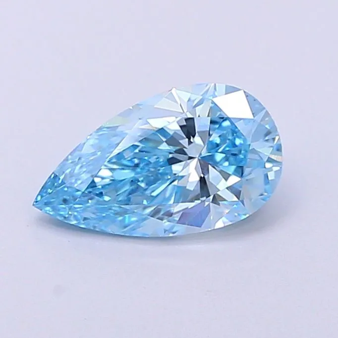 0.91ct PEAR Fancy Vivid Blue VS1 Coloured Lab diamond