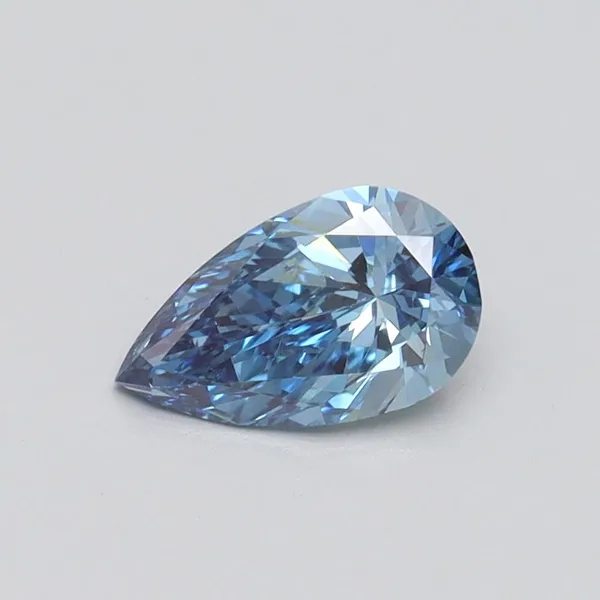0.56ct PEAR Fancy Vivid Blue VS2 Coloured Lab diamond