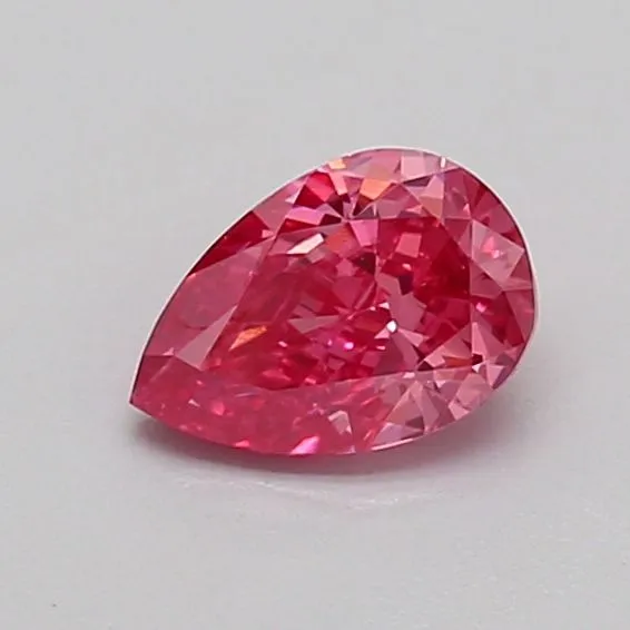 0.51ct PEAR Fancy Vivid Pink VS2 Coloured Lab diamond