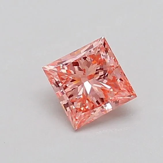 0.42ct PRINCESS Fancy Vivid Pink VS2 Coloured Lab diamond