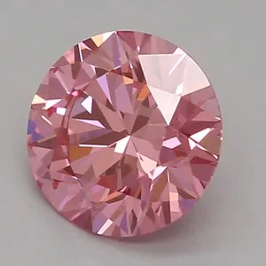 0.52ct ROUND Fancy Vivid Pink VVS2 Coloured Lab diamond