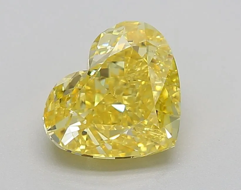 1.56ct HEART Fancy Vivid Yellow VVS2 Coloured Lab diamond