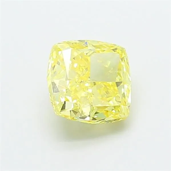 0.91ct CUSHION Fancy Intense Yellow VS1 Coloured Lab diamond
