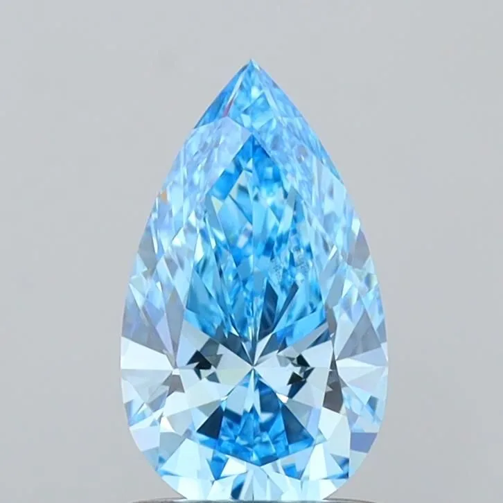 0.97ct PEAR Fancy Vivid Blue VVS2 Coloured Lab diamond