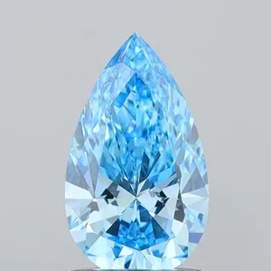 0.97ct PEAR Fancy Vivid Blue VVS2 Coloured Lab diamond