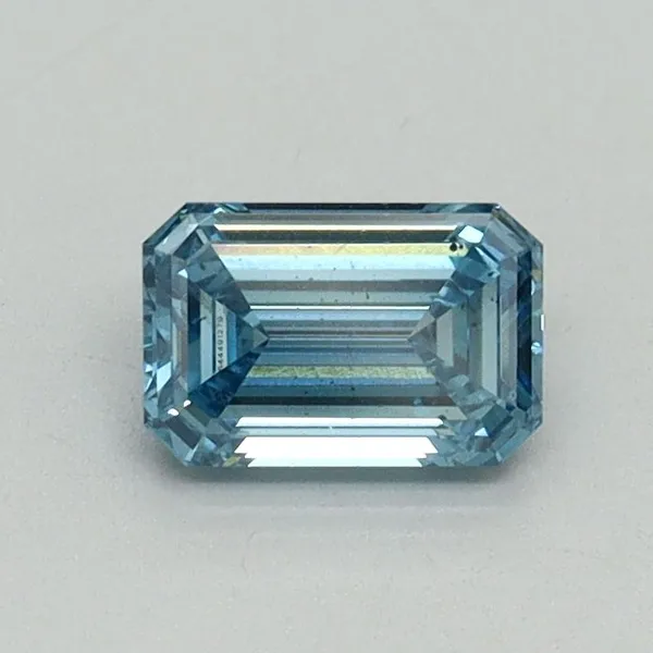 0.52ct EMERALD Fancy Vivid Blue SI2 Coloured Lab diamond