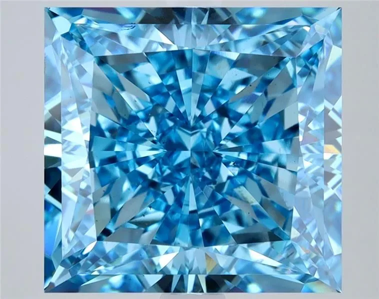 8.55ct PRINCESS Fancy Vivid Blue VS1 Coloured Lab diamond
