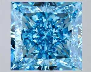 8.55ct PRINCESS Fancy Vivid Blue VS1 Coloured Lab diamond