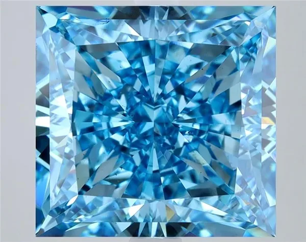 8.55ct PRINCESS Fancy Vivid Blue VS1 Coloured Lab diamond