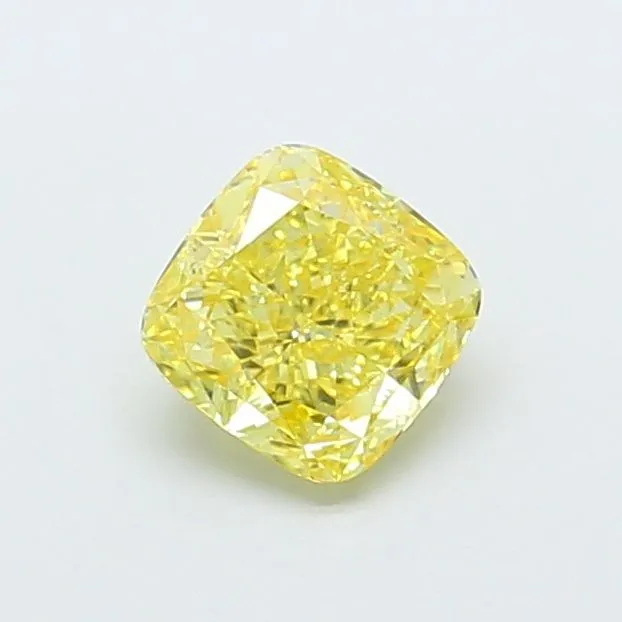 0.98ct CUSHION Fancy Intense Yellow VS2 Coloured Lab diamond