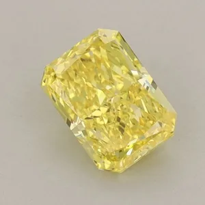 0.8ct RADIANT Fancy Vivid Yellow VS1 Coloured Lab diamond