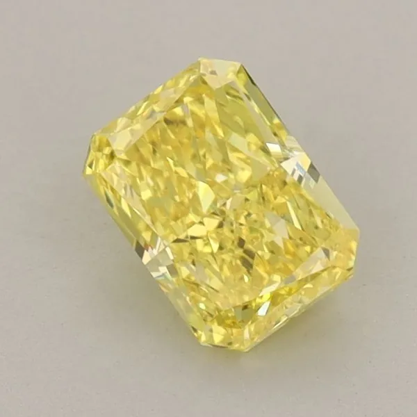 0.8ct RADIANT Fancy Vivid Yellow VS1 Coloured Lab diamond