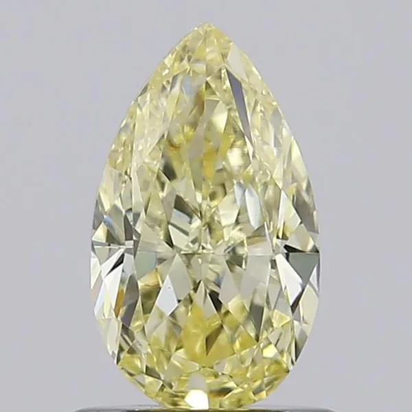 0.92ct PEAR Fancy Light Yellow VVS2 Coloured Lab diamond