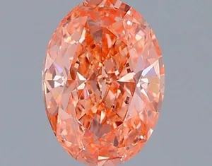 1.09ct OVAL Fancy Vivid Orangey Pink VVS2 Coloured Lab diamond