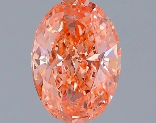 1.09ct OVAL Fancy Vivid Orangey Pink VVS2 Coloured Lab diamond