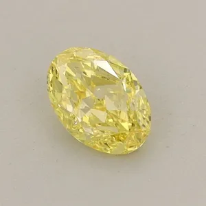 0.42ct OVAL Fancy Vivid Yellow VVS2 Coloured Lab diamond