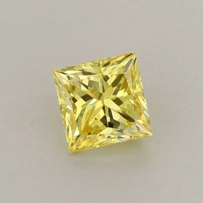 0.45ct PRINCESS Fancy Vivid Yellow VS1 Coloured Lab diamond