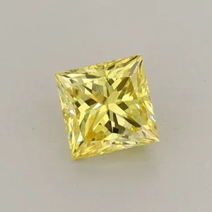 0.45ct PRINCESS Fancy Vivid Yellow VS1 Coloured Lab diamond