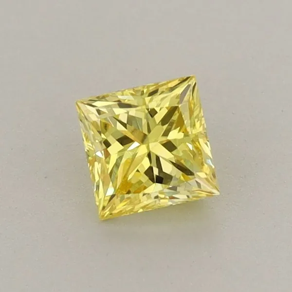 0.45ct PRINCESS Fancy Vivid Yellow VS1 Coloured Lab diamond