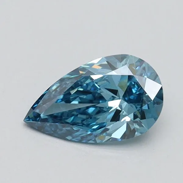 0.5ct PEAR Fancy Vivid Blue VS2 Coloured Lab diamond