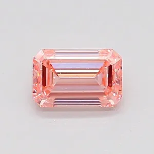 0.71ct EMERALD Fancy Intense Pink VS1 Coloured Lab diamond
