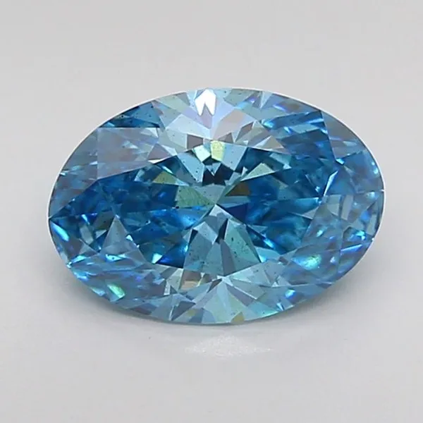 1.25ct OVAL Fancy Vivid Blue SI1 Coloured Lab diamond