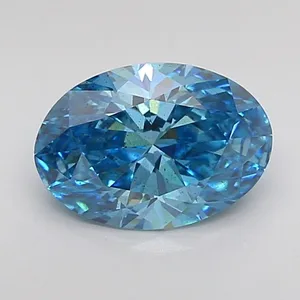 1.25ct OVAL Fancy Vivid Blue SI1 Coloured Lab diamond