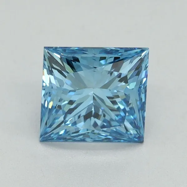 1.51ct PRINCESS Fancy Vivid Blue VS1 Coloured Lab diamond