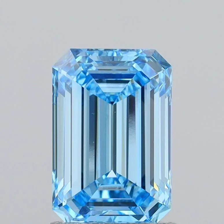 1.54ct EMERALD Fancy Vivid Blue VS1 Coloured Lab diamond
