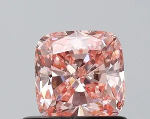 0.71ct CUSHION Fancy Intense Pink VVS2 Coloured Lab diamond