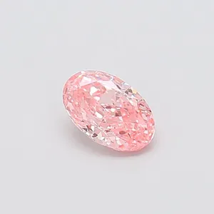 0.9ct OVAL Fancy Vivid Pink VVS2 Coloured Lab diamond